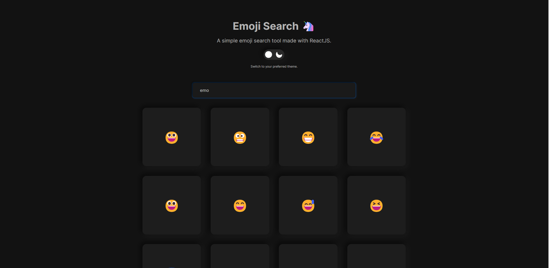 React Emoji Search